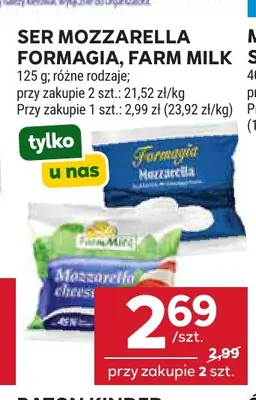 Ser mozzarella Farm Milk promocja w Stokrotka