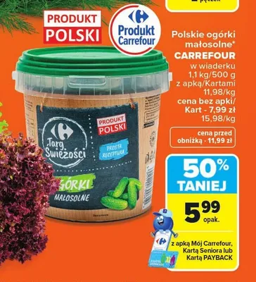 Ogórki małosolne Carrefour polskie promocja w Carrefour Market