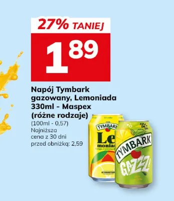 Napój gazowany, Lemoniada Tymbark promocja w Hitpol