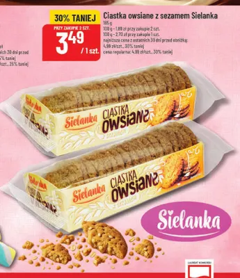 Ciastka owsiane z sezamem Sielanka promocja w POLOmarket