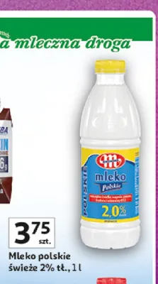 Mleko polskie świeże Mlekovita 2% promocja w Auchan