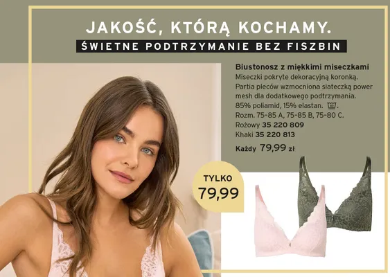 Biustonosz z miękkimi miseczkami różowy promocja w Tchibo