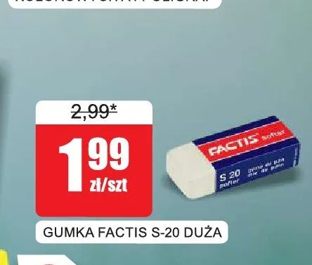 Gumka Factis S-20 duża promocja w Bingo