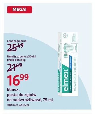 Pasta do zębów Elmex Sensitive Professional Advanced Pain Relief promocja w Rossmann