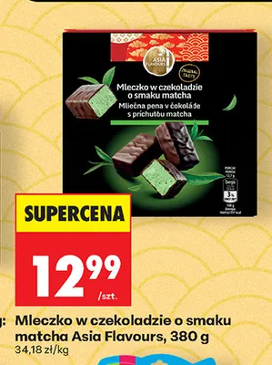 Mleczko w czekoladzie o smaku matcha Asia Flavours promocja w Biedronka