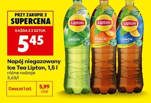 Napój niegazowany Ice Tea Lipton Green promocja w Biedronka