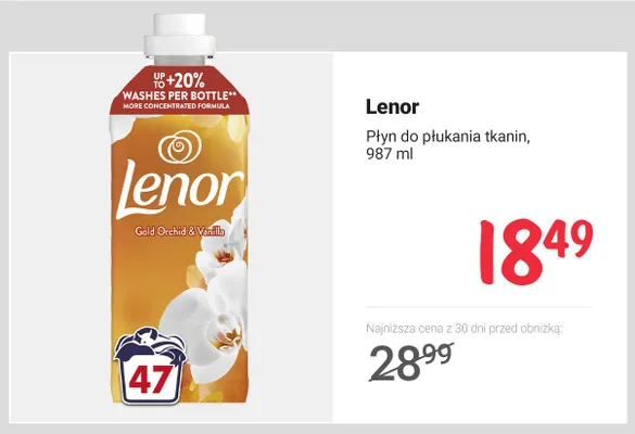 Płyn do płukania tkanin Lenor Gold Orchid & Vanilla promocja w Rossmann