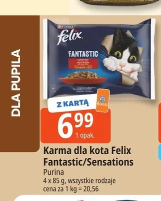 Karma dla kota Felix Fantastic 4-pak promocja w Leclerc