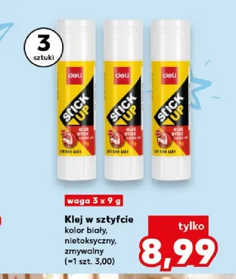 Klej w sztyfcie Deli 3-pak promocja w Kaufland
