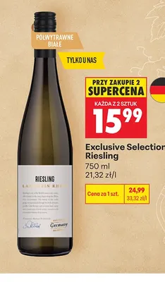 Wino białe Exclusive Selection Riesling promocja w Biedronka