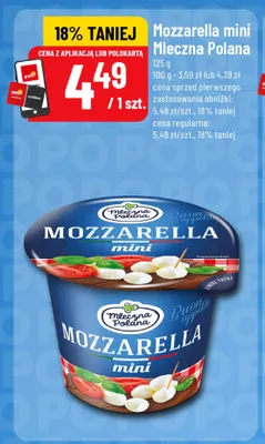 Mozzarella mini Mleczna Polana promocja w POLOmarket