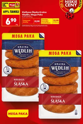 Kiełbasa Śląska Kraina Wędlin Mega Paka promocja w Biedronka