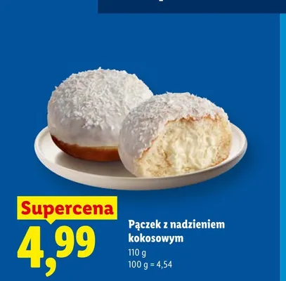 Pączek z nadzieniem kokosowym promocja w Lidl