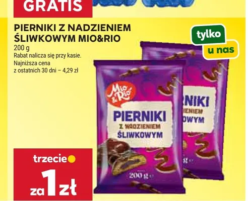 Pierniki z nadzieniem śliwkowym Mio & Rio promocja w Stokrotka