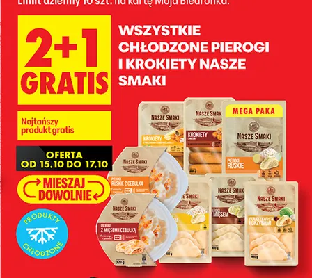 Pierogi z mięsem i cebulką Nasze Smaki promocja w Biedronka