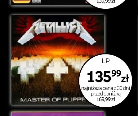 Płyta winylowa Metallica Master of Puppets promocja w Empik