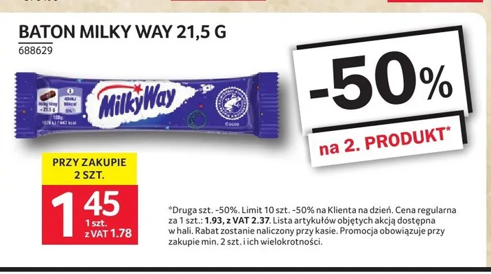 Baton Milky Way promocja w Selgros