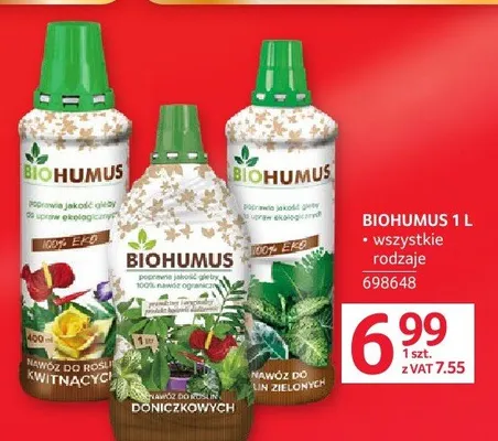 Nawóz do roślin zielonych Biohumus 1l promocja w Selgros