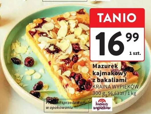 Mazurek kajmakowy z bakaliami promocja w Intermarche