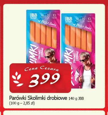 Parówki Skolimki drobiowe JBB promocja w CEZAR Delikatesy