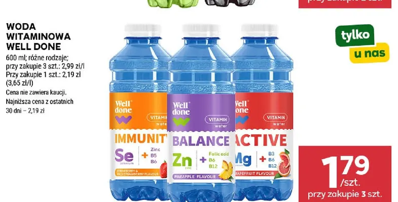 Woda witaminowa Well Done Active promocja w Stokrotka
