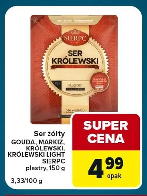 Ser żółty Sierpc Królewski plastry promocja w Globi