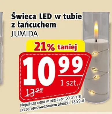 Świeca LED w tubie z łańcuchem Jumida promocja w Prim Market