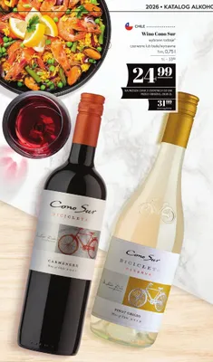 Wino Cono Sur Bicicleta Carmenere czerwone 0,75l promocja w POLOmarket