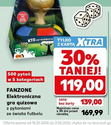 Elektroniczna gra quizowa z pytaniami ze świata futbolu FANZONE promocja w Kaufland