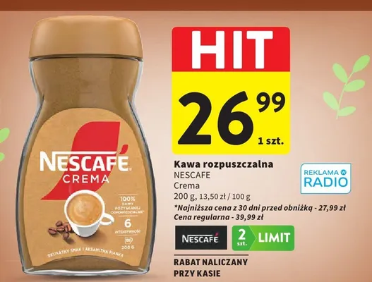 Kawa rozpuszczalna Crema promocja w Intermarche