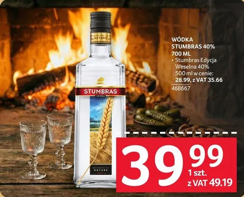 Wódka Stumbras 40% 700ML promocja w Selgros
