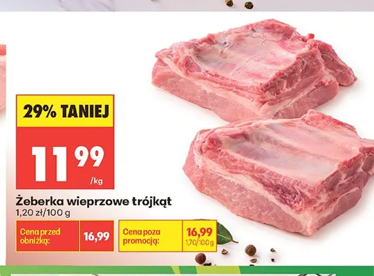 Żeberka wieprzowe trójkąt promocja w Biedronka
