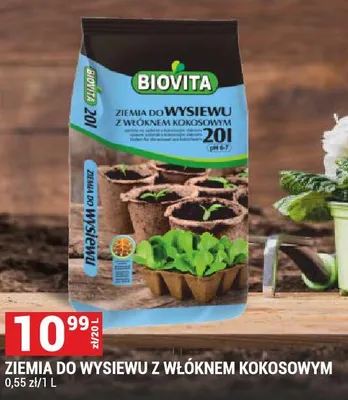 Ziemia do wysiewu z włóknem kokosowym BIOVITA promocja w Merkury Market
