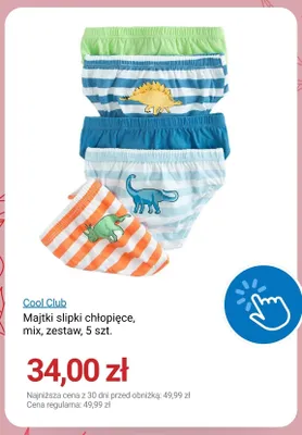 Majtki slipki chłopięce Cool Club 5-pak promocja w Smyk