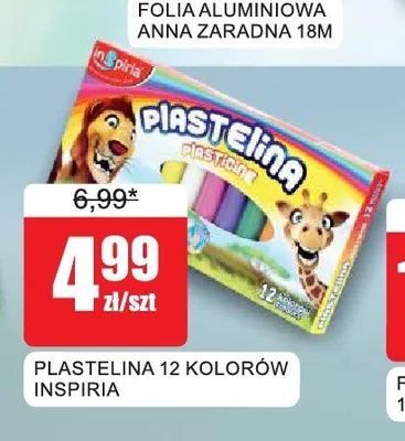 Plastelina 12 kolorów Inspiria promocja w Bingo