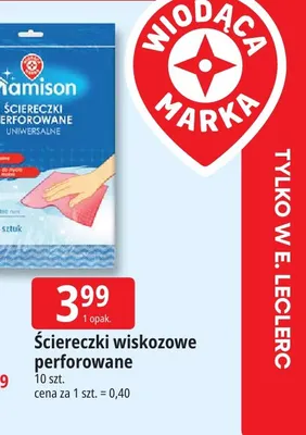 Ściereczki wiskozowe perforowane uniwersalne Clamison 10-pak promocja w Leclerc