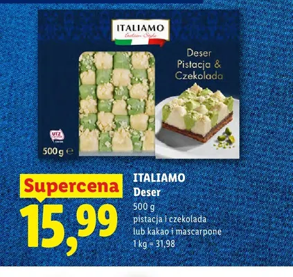 Deser pistacja i czekolada Italiamo promocja w Lidl