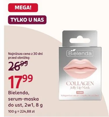 Serum-maska do ust 2w1 Bielenda Collagen Jelly Lip Mask promocja w Rossmann