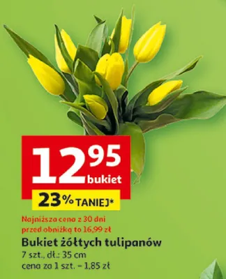 Bukiet żółtych tulipanów promocja w Auchan