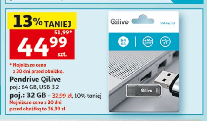 Pendrive Qilive 32GB promocja w Auchan