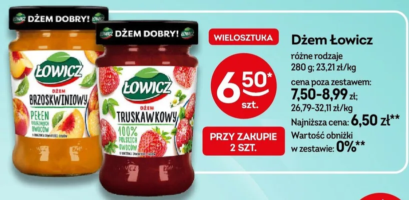 Dżem Łowicz różne rodzaje promocja w Żabka