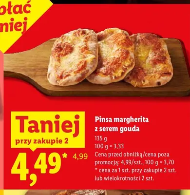 Pinsa margherita z serem gouda promocja w Lidl