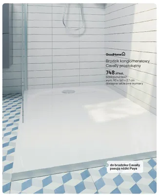 Brodzik konglomeratowy GoodHome Cavally prostokątny promocja w Castorama