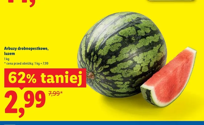 Arbuz drobnopestkowy luzem promocja w Lidl