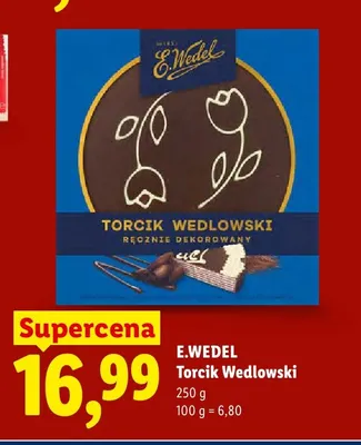 Torcik Wedlowski E.Wedel ręcznie dekorowany promocja w Lidl
