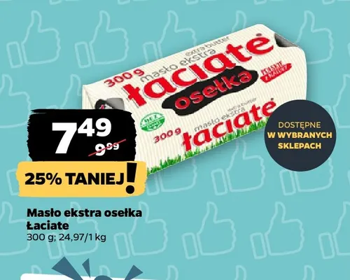 Masło ekstra osełka Łaciate promocja w Netto