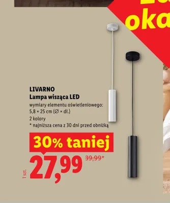 Lampa wisząca LED LIVARNO 5,8x25cm promocja w Lidl