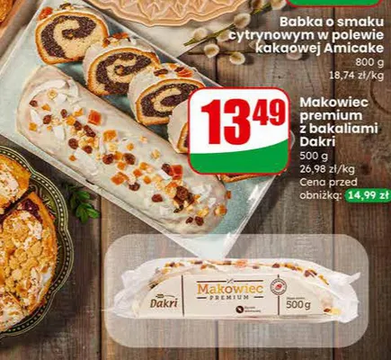 Makowiec premium z posypką Bakri promocja w Dino