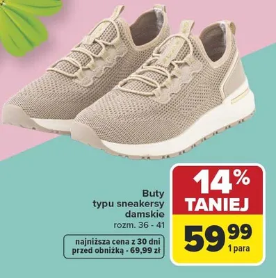 Buty typu sneakersy damskie promocja w Carrefour