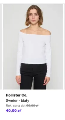 Sweter Hollister Co. biały promocja w Lounge by Zalando